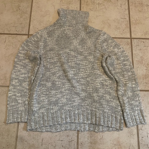💜 Gray Marl Chunky Knit Turtleneck Sweater by Joe Fresh - Size XL/TG - Picture 3 of 5